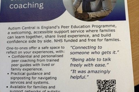 Autism Central one-to-one online coaching flyer